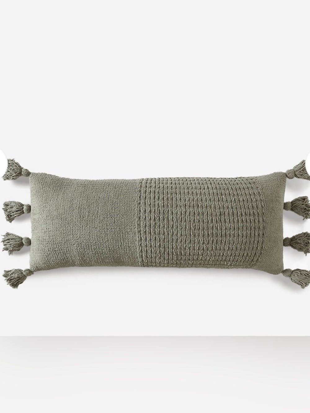 NWT Sunday Citizen Braided Pom Pom Lumbar Pillow - Boulder - 36” x 14”